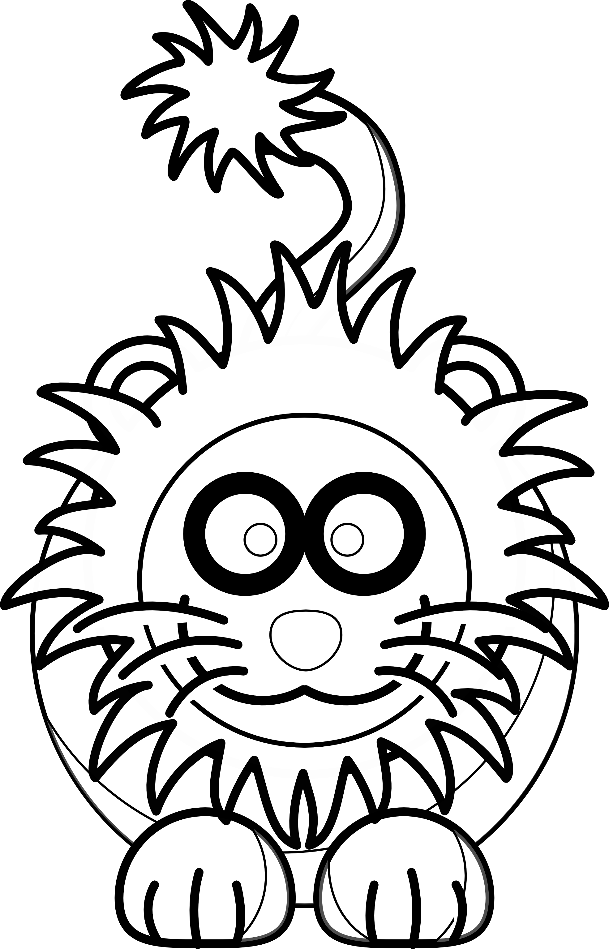 Cartoon Lion Black White Line Art Scalable Vector Graphics SVG ...