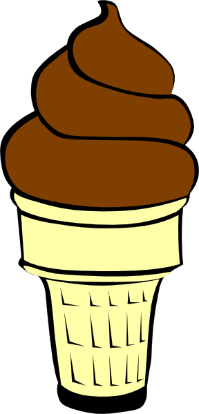 Chocolate Soft Served Ice Cream Cone clip art - vector clip art ...