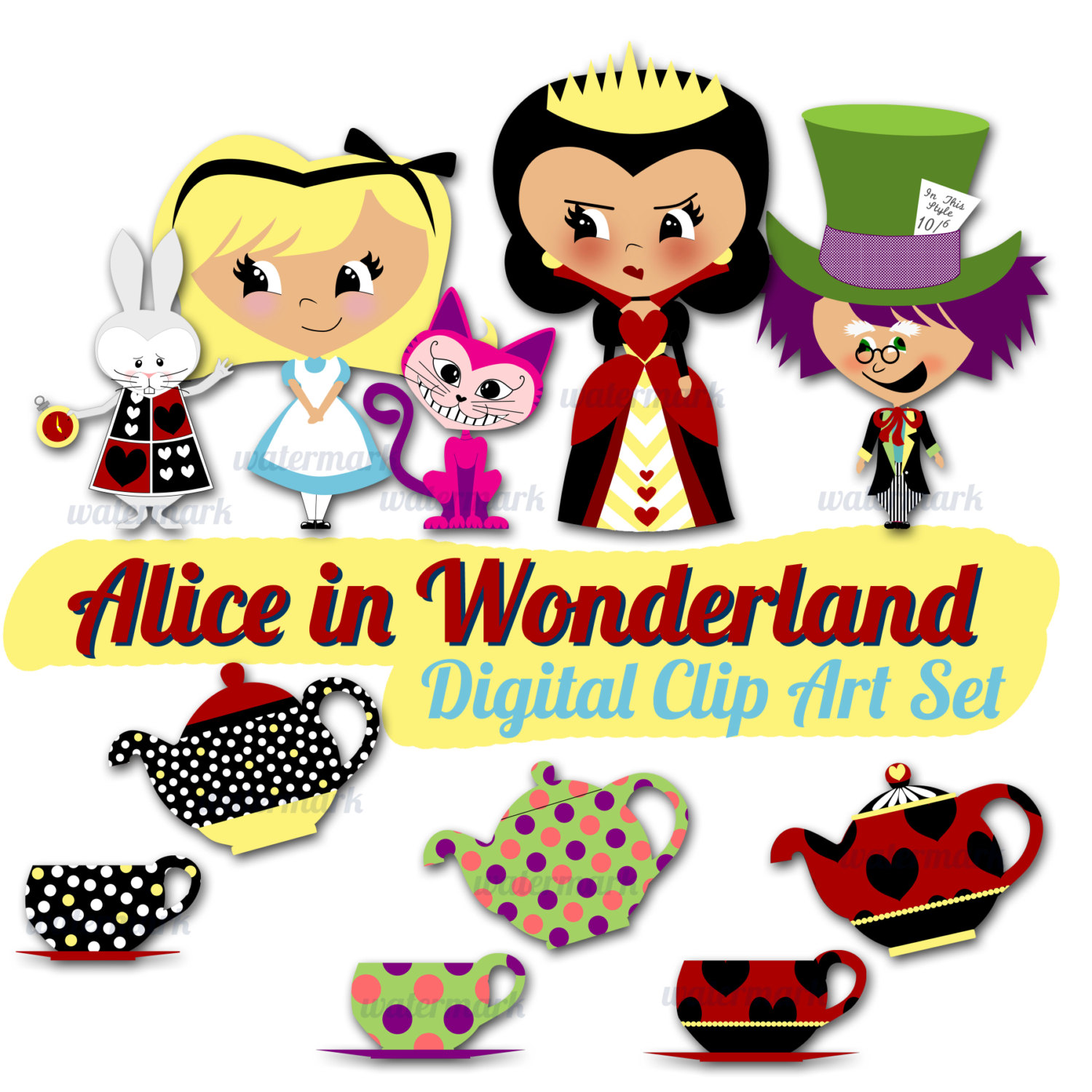 Image of Alice In Wonderland Clipart #2703, Mad Hatter Tea Party ...