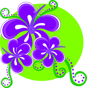 Tropical Flowers Clipart Image - Tropical Flowers Graphic Design