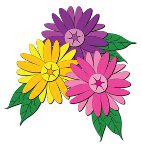 Flower Clipart Image - Cluster of Flowers