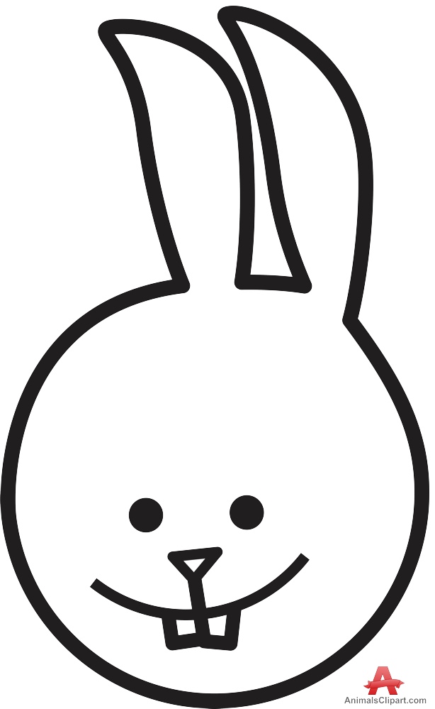 Baby Rabbit Face Outline Clipart | Free Clipart Design Download