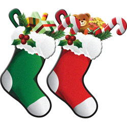 Christmas decorated stocking clipart
