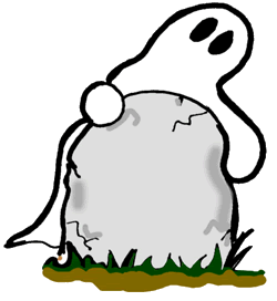 Full Version of Ghost Behind Old Grave Stone Clipart