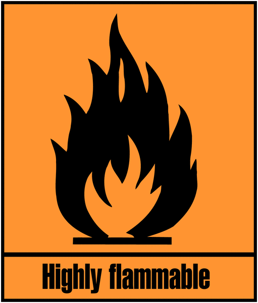 Highly Flammable - Hazard Symbols On-a-Sheet | Seton UK