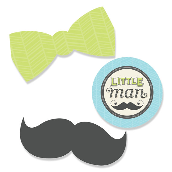 24 pc. Small Dashing Little Man Mustache Party - Mustache and Bow ...