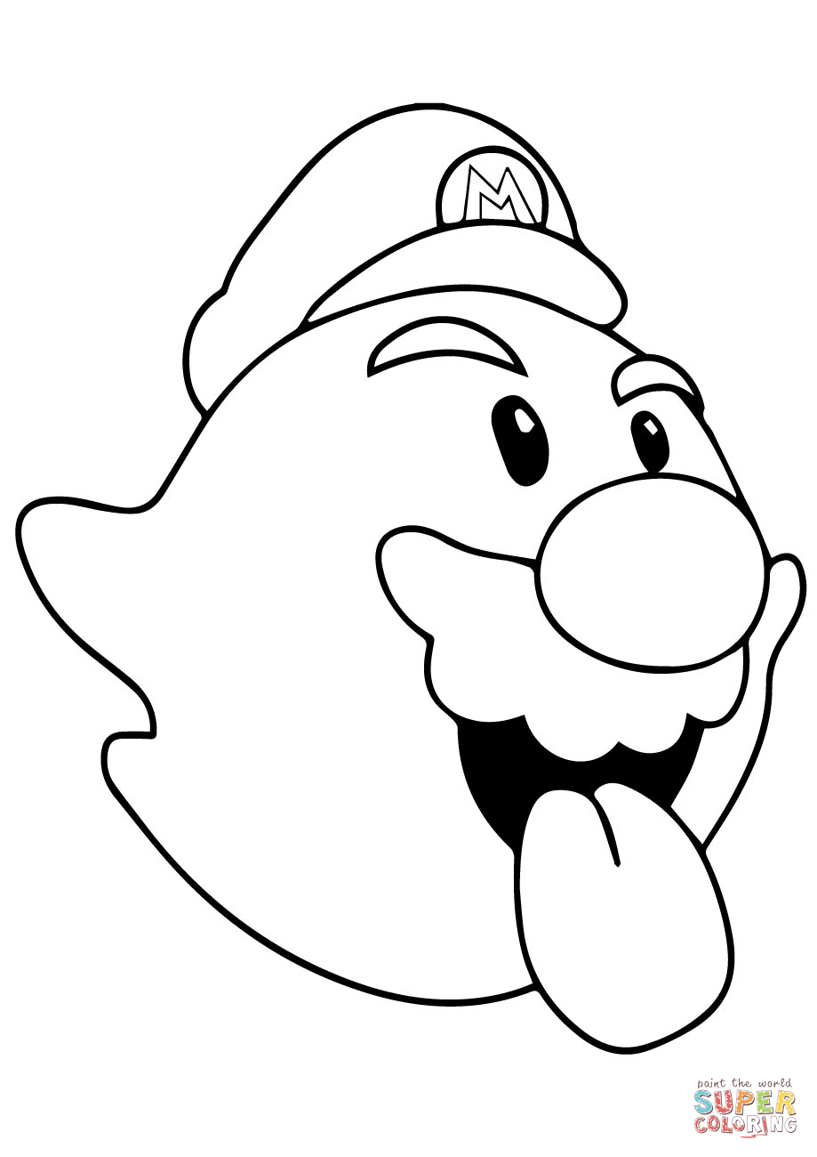 Boo Mario coloring page | Free Printable Coloring Pages
