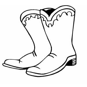 Cowgirl boot clipart outline