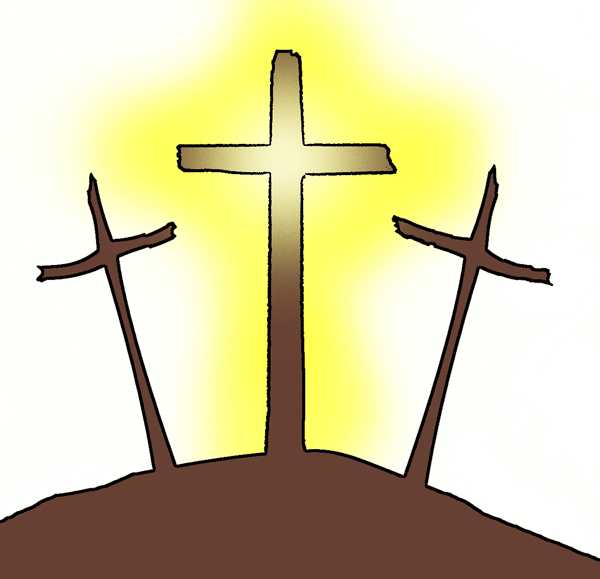 three crosses on a hill clipart