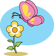 Clipart flower butterfly
