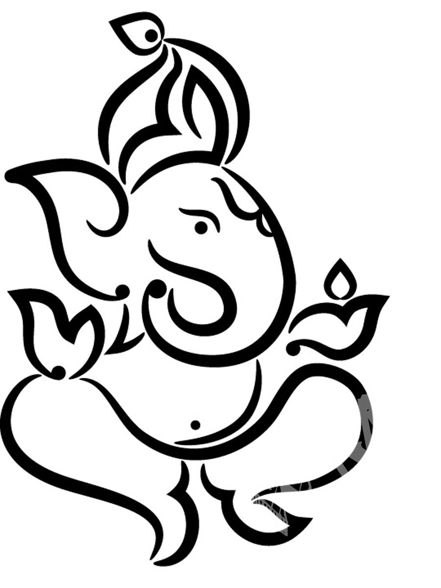 Ganpati Line Art - ClipArt Best