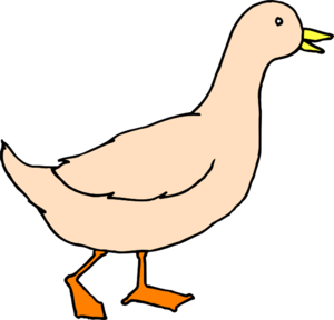 Simple Walking Duck Art Clip Art - vector clip art ...