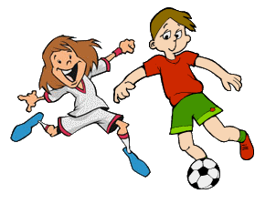 Playing soccer clip art