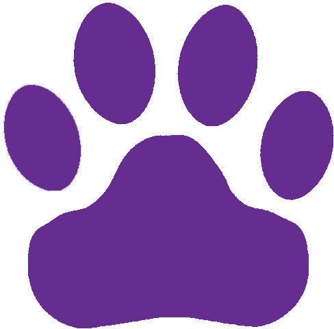 Purple paw print clipart