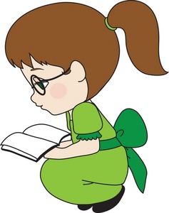 Little Girl Reading Clipart - Free Clipart Images