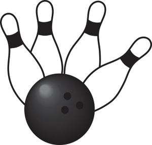 Bowling Clipart Image - clip art illustration of 4 bowling pins ...
