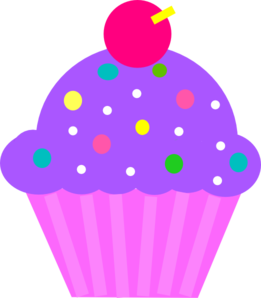 Purple cupcake clipart