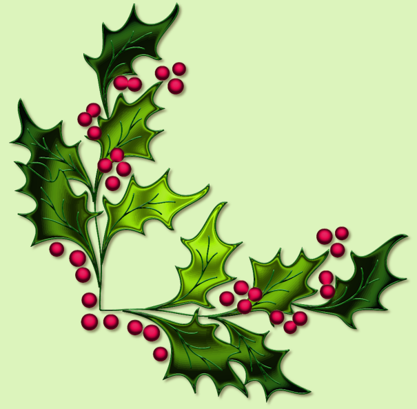 FREE PNG PSD PSP TUBES from Pewter7: PSD Corner Holly Berries