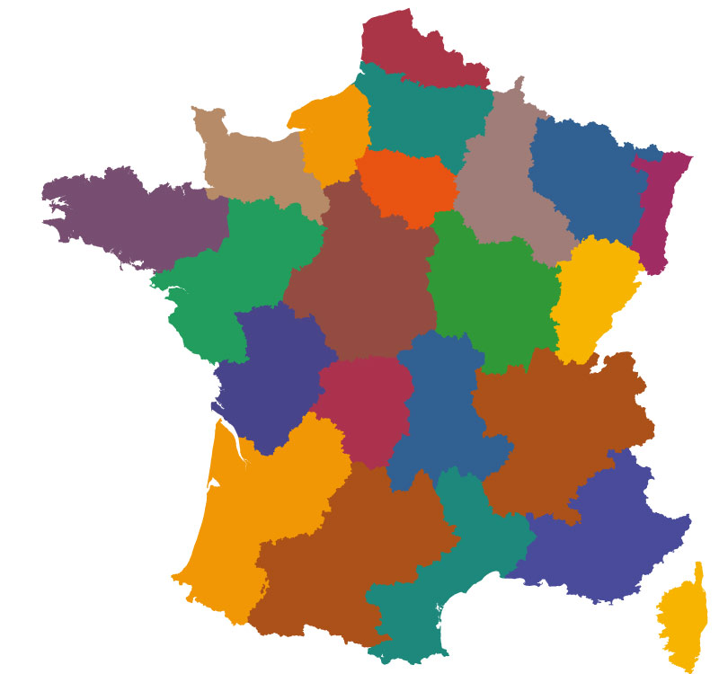 Maps of the regions of France