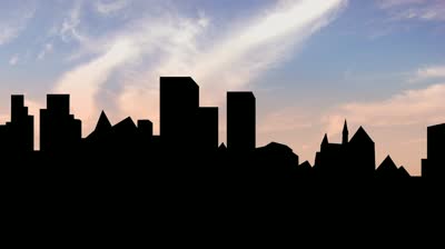 City Skyline Silhouette - London Buildings - Cloud Timelapse ...