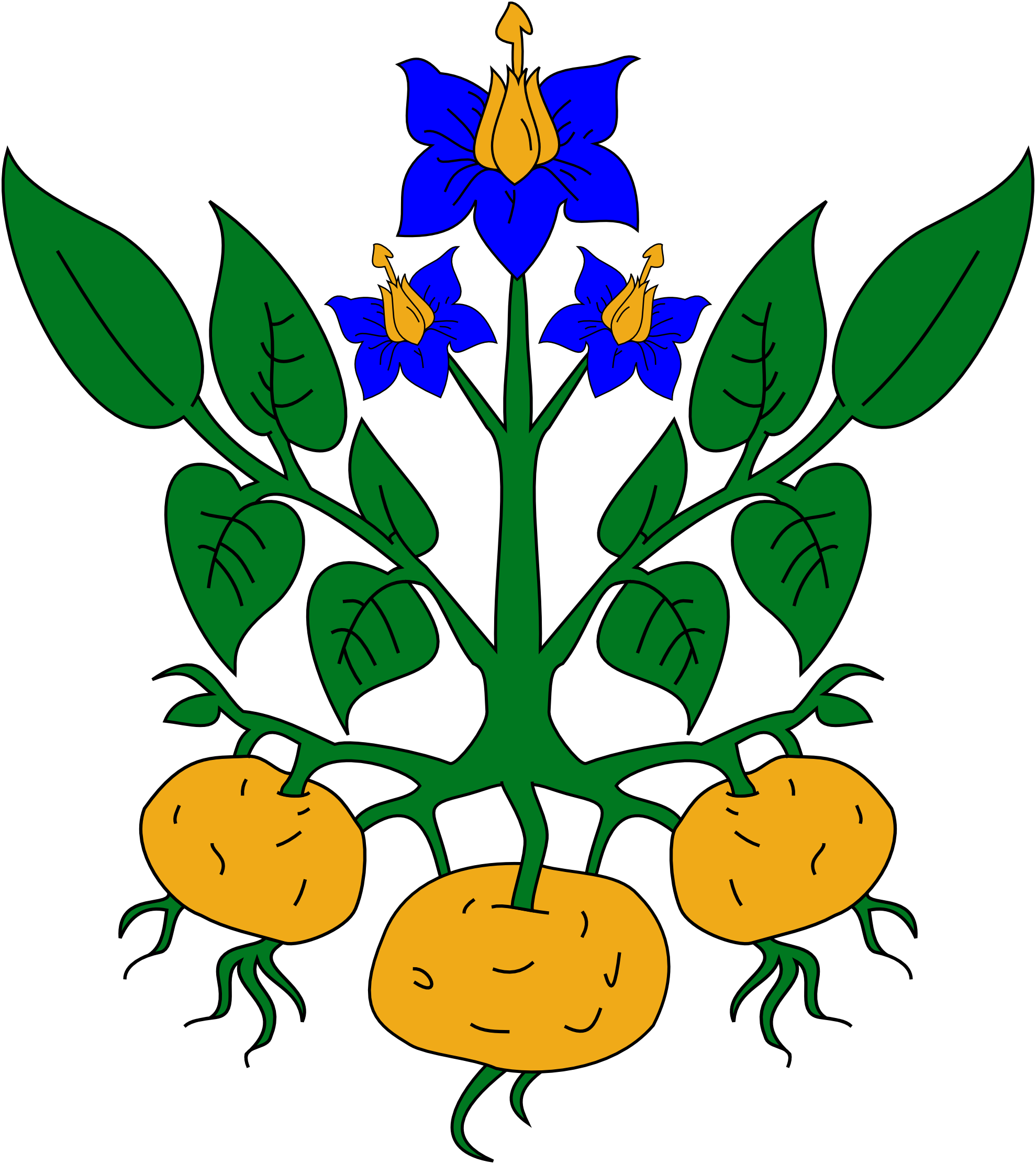 Clip Art: Flag with Flowers Heraldic Potato ...