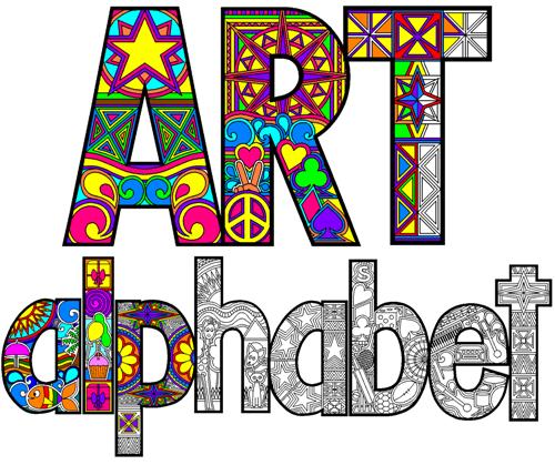 ClickNColour - Colouring-in (Coloring) Artwork Downloads - Alphabet