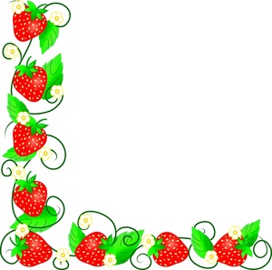 Fresh Strawberries Clipart Image - Page border of fresh ...