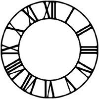 Roman numeral clock clipart