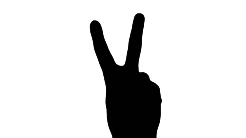 Peace Sign Silhouette - White Stock Footage Video 533539 ...