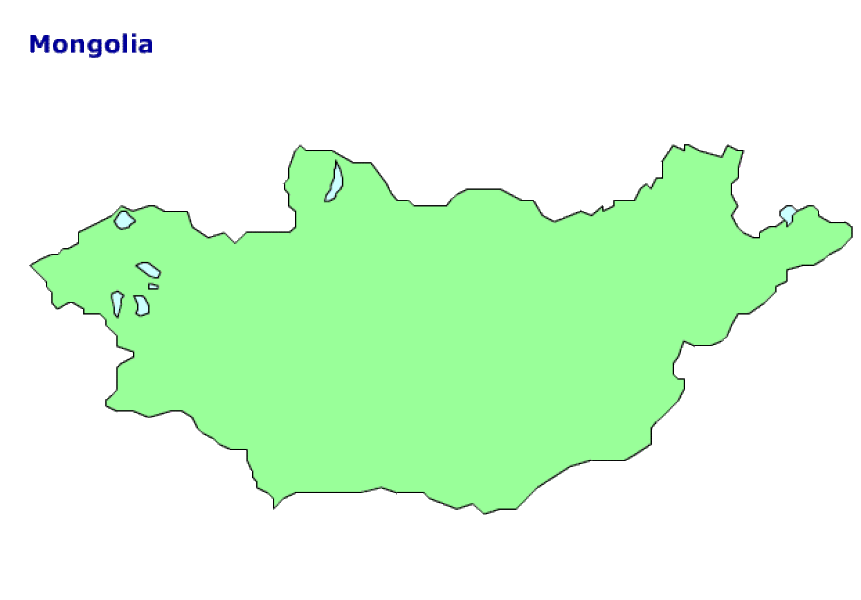 Map of Mongolia. Terrain, area and outline maps of Mongolia ...