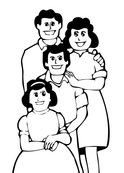 Family Members Clipart Black And White