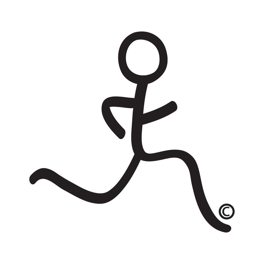 Stick person running clipart