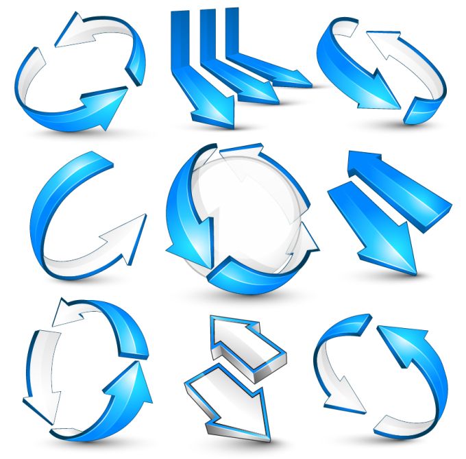 Blue Arrow Vector Drawings Package