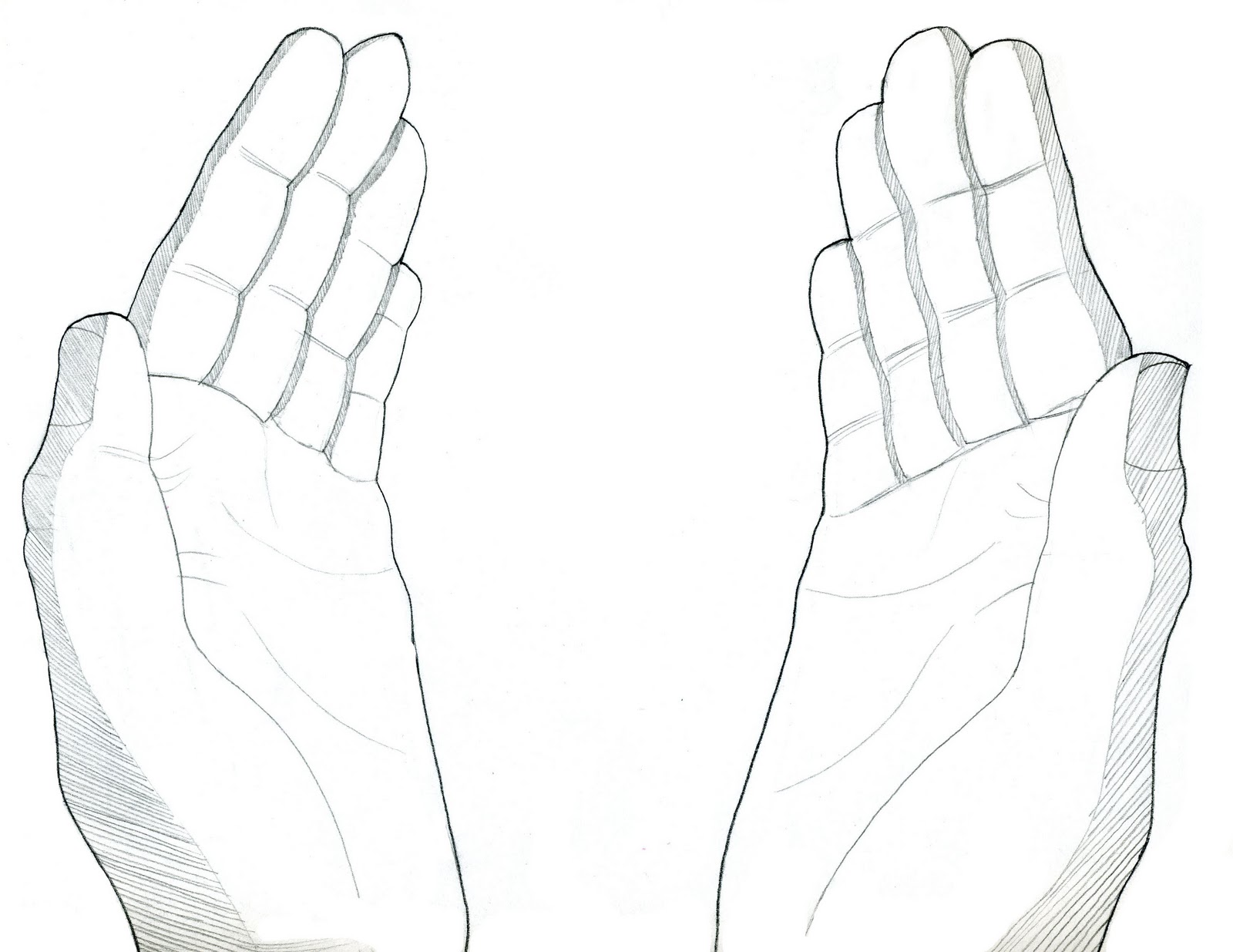 open giving hands sketch