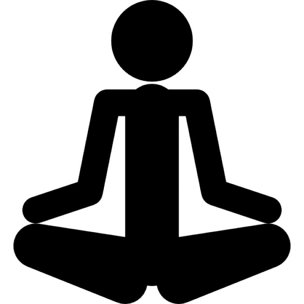 Person silhouette in meditation posture in spa Icons | Free Download