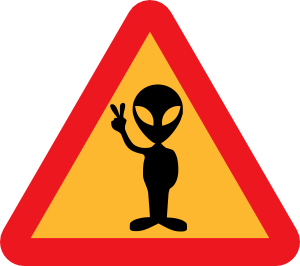 Warning For Aliens clip art Free Vector