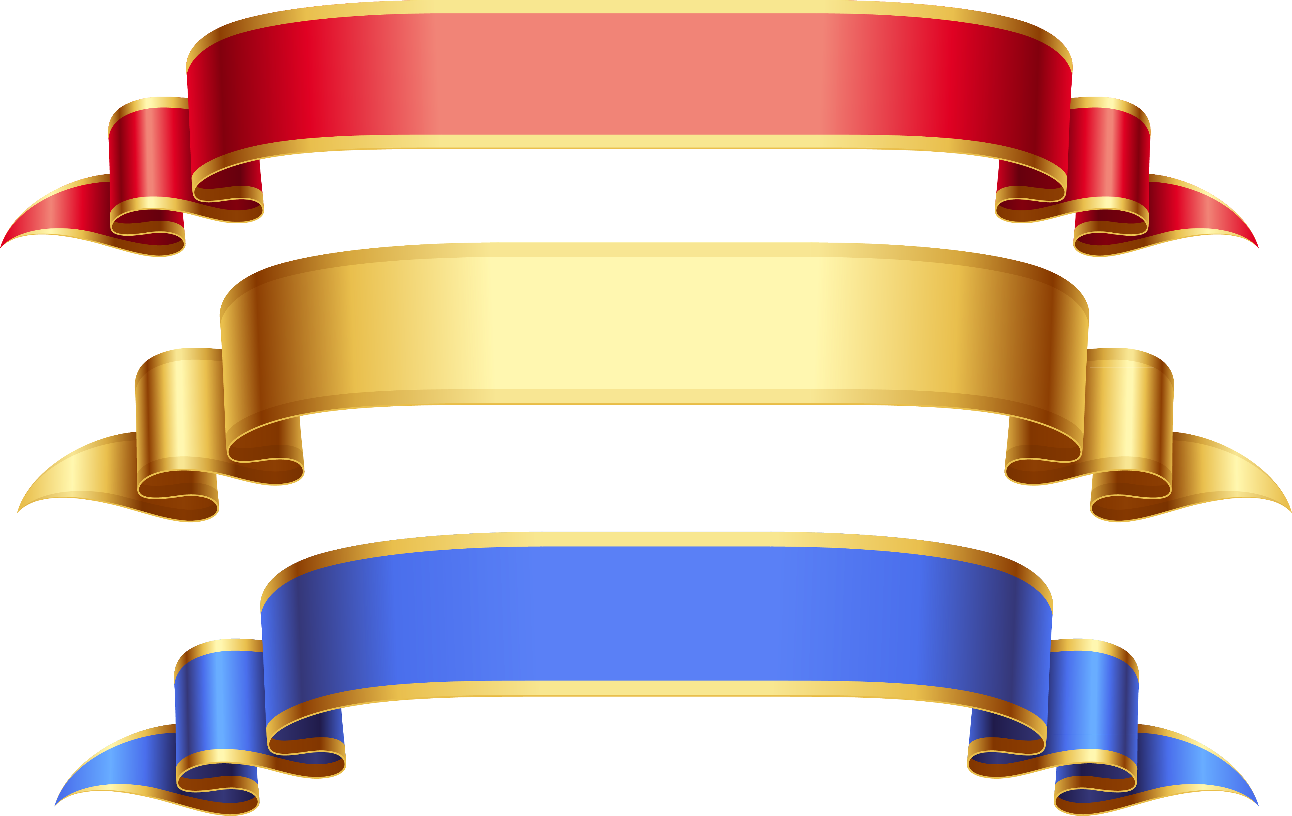 Gold ribbon clipart. Free download transparent .PNG