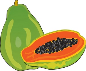 Papaya Cartoon Clipart