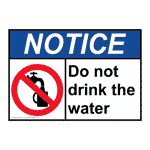 Do Not Drink This Water Safety Signs from ComplianceSigns.com