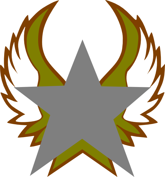 Silver Star With Gold Wings Clip Art - vector clip ...