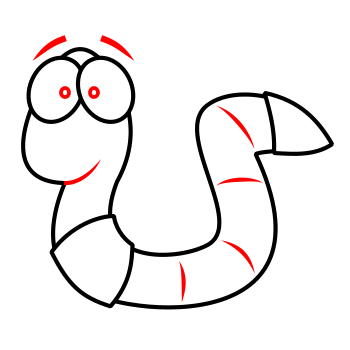 Drawing a cartoon worm