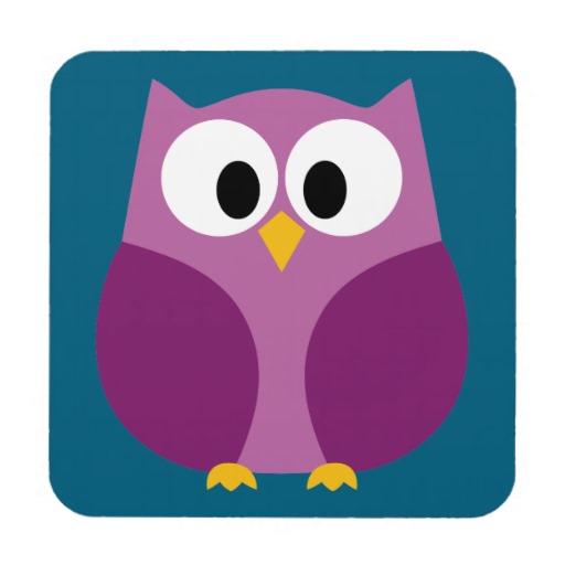 Cute Owl Cartoon Coaster from Zazzle.