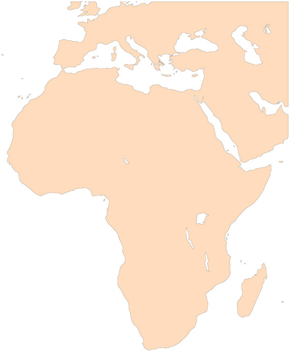 europe and africa blank map