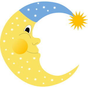 Cartoon Crescent Moon With A Funny Faces - Free Clip Art : T ...