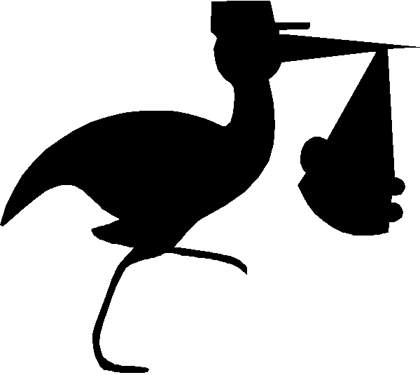 Stork Baby Black And White Clipart