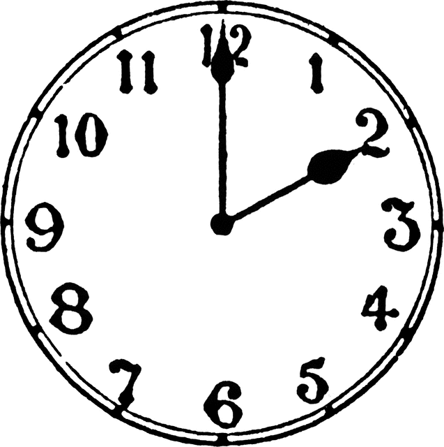 clock face with hands clipart border