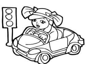 boy driving car Colouring Pages