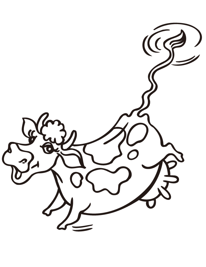Cool Cartoon Cow Coloring Page | H & M Coloring Pages
