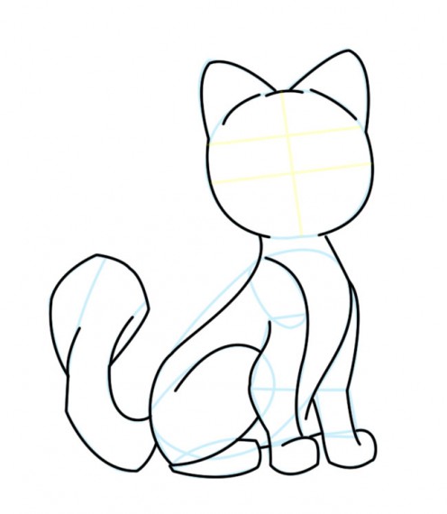 how to draw a cartoon cat easy