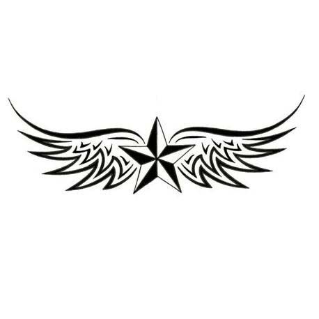 Star tattoos, Stars and Wings